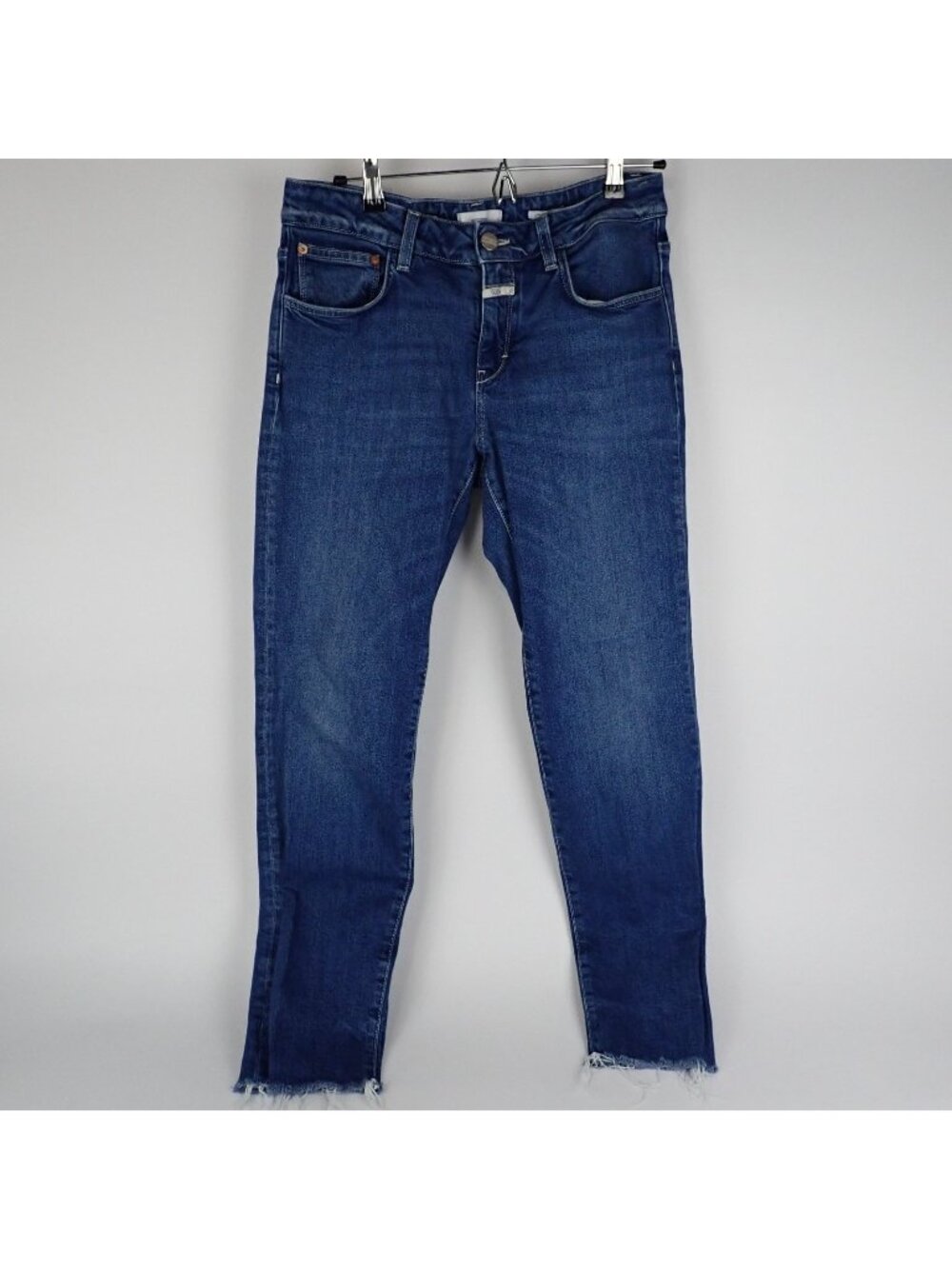 Closed Baker Skinny Jeans Organic Cotton Distressed Raw Hem Ankle Cut Size 29